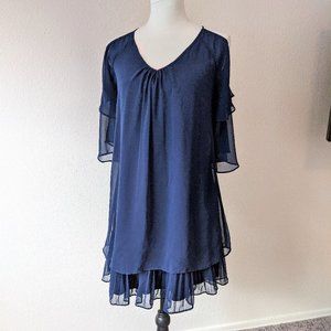 Navy Blue Summer Shift Dress by Ya Los Angeles- Size M